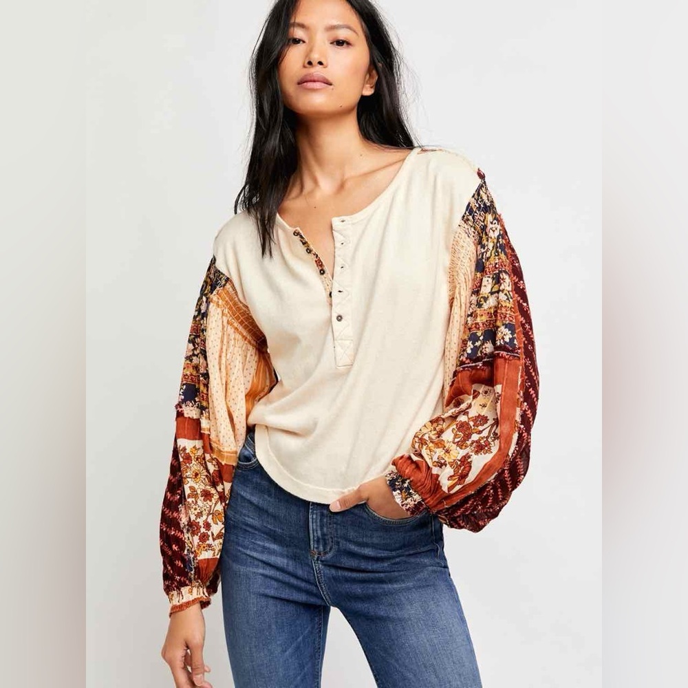NWT Free People Light Magic Henley size small
